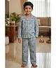 House of Raavi Cotton Woven Full Sleeves Panda Printed Coordinating Shirt & Pajama Night Suit - Grey