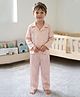 House of Raavi Woven Full Sleeves Solid Shirt & Pajama Set  - Pink