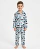 House of Raavi Woven Full Sleeves Typography Printed Coordinating Shirt & Pajama Night Suit - Blue
