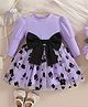 Tior Mesh Woven Full Sleeves Floral Embroidered Dress -  Lavender