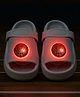 Yellow Bee Basketball Applique Detailed Slingback LED Sandals - Grey