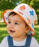 Akinos Kids Cotton Woven Shapes Printed Hat - 15 Cms Circumference - Orange