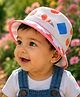Akinos Kids Cotton Woven Shapes Printed Hat - 15 Cms Circumference - Pink