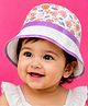 Akinos Kids Cotton Woven Floral Printed Hat - 15 Cms Circumference - Purple