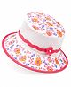 Akinos Kids Cotton Woven Floral Printed Hat - 15 Cms Circumference - Pink