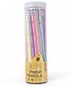 QIPS Pastel HB Pencils with Eraser Topper | Pack of 36 | Hexagonal Grip, Dark & Smooth| Reusable PET Tube