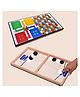 Mad Over Toys 3-in-1 Wooden Slingshot Game with Ludo & Snakes and Ladders Board|Fast Sling Puck Family Game|Indoor Tabletop Board Game Set for Kids & Adults|Includes Pucks, Dice & Pawns