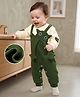 Mark & Mia Cotton Full Sleeves Winter Wear Romper With Applique - Dark Green