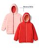 Pine Kids Woven Full Sleeves Padded Hooded Winter Reversible Jacket - Pink