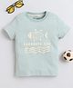BABY NATION Cotton Knit Half Sleeves Fishes Printed Tee - Light Green