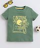 BABY NATION Cotton Knit Half Sleeves Tropical Theme & Sunshine Text Printed Tee - Blue