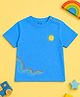 Button Bear Cotton Knit Cocomelon Featuring Half Sleeves Characters Back Printed Tee - Blue