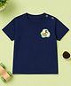Button Bear Cotton Knit Cocomelon Featuring Half Sleeves Characters Back Printed Tee - Navy Blue