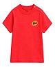 Button Bear Cotton Knit  Cocomelon Featuring Half Sleeves Characters Back Printed Tee - Red