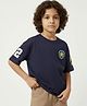 Button Bear Cotton Knit Paw Patrol Featuring Half Sleeves Numerical & Chase Back Printed Tee - Blue