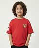 Button Bear Cotton Knit Paw Patrol Featuring Half Sleeves Numerical & Chase Back Printed Tee - Red