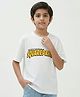 Button Bear Cotton Knit Nickelodeon Featuring Half Sleeves Spongebob Back Printed Tee - White