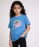 Button Bear Cotton Knit  Nickelodeon Featuring Half Sleeves Dora The Explorer Printed Tee - Blue