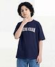 Button Bear Cotton Knit Jungle Book Featuring Half Sleeves Shere Khan Back Printed Tee - Navy Blue