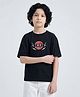 Button Bear Cotton Knit Teenage Mutant Ninja Turtles  Featuring Half Sleeves Character Back Printed Tee - Black