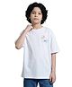 Button Bear Cotton Knit Nickelodeon Featuring Half Sleeves Spongebob Back Printed Tee - White