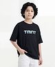 Button Bear Cotton Knit Teenage Mutant Ninja Turtles Featuring Half Sleeves Character Back Printed Tee - Black