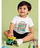 Button Bear Cotton Knit Cocomelon Featuring Half Sleeves Character Printed Tee - White
