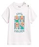 Button Bear Cotton Knit Cocomelon Featuring Half Sleeves Character Printed Tee - White