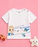 Button Bear Cotton Knit Cocomelon Featuring Half Sleeves Character Printed Tee - White