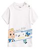 Button Bear Cotton Knit Cocomelon Featuring Half Sleeves Character Printed Tee - White