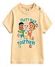Button Bear Cotton Knit Cocomelon Featuring Half Sleeves Character Printed Tee - Beige