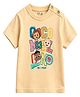 Button Bear Cotton Knit Cocomelon Featuring Half Sleeves Character Printed Tee - Beige