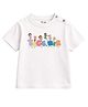 Button Bear Cotton Knit Cocomelon Featuring Half Sleeves Characters Printed Tee - White