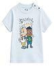 Button Bear Cotton Knit Cocomelon Featuring Half Sleeves Character Printed Tee - Blue