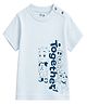 Button Bear Cotton Knit Cocomelon Featuring Half Sleeves Character & Better Together Text Printed Tee - Blue