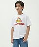 Button Bear Cotton Knit Garfield Featuring Half Sleeves Character Printed Tee - White