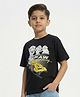 Button Bear Cotton Knit Paw Patrol Featuring Half Sleeves Characters Printed Tee - Black