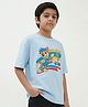 Button Bear Cotton Knit Paw Patrol Featuring Half Sleeves Chase Printed Tee - Blue