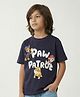 Button Bear Cotton Knit Paw Patrol Featuring Half Sleeves Characters Printed Tee - Blue