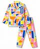 Rikidoos Cotton Woven Full Sleeve Co-Ords Shirt & Pyjama NIght Suit with Geometrical Print - Pink