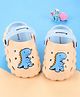 Cute Walk by Babyhug Clogs Back Strap Closure Clogs with Dino Applique - Beige / Blue