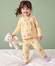 Babyoye 100% Cotton Single Jersey Knit Full Sleeves Co-Ords Top & Pyjama Night Suit with Star Print - Yellow