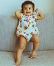 DULAAR Organic Cotton Woven Sleeveless Spots Printed Onesie - White