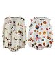 DULAAR Organic Cotton Woven Pack Of 2 Sleeveless Polka Dots & Vehicles Printed Onesies - White