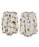 DULAAR Organic Cotton Woven Pack Of 2 Sleeveless Animal Printed Onesies - White