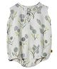 DULAAR Organic Cotton Woven Sleeveless Floral Printed Onesie - White