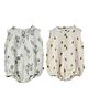 DULAAR Organic Cotton Woven Pack Of 2 Sleeveless Animal & Floral Printed Onesies - White