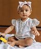 DULAAR Cap Sleeves Animals & Birds Printed Onesie - White