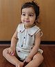 DULAAR Organic Cotton Sleeveless Cherries Printed Onesie - White