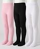 Cutewalk By Babyhug Anti-Bacterial Tights Pack Of 3 - Pink , Black & White